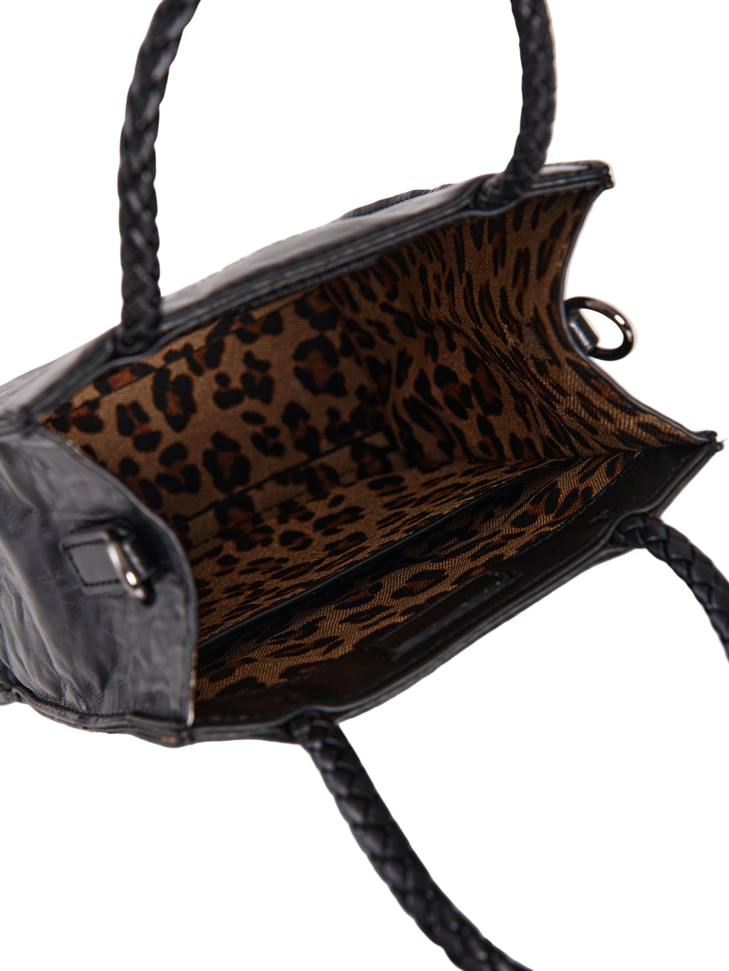 MIROSHNIKOV Mini Shopper — Black 1 / Leopard Interior