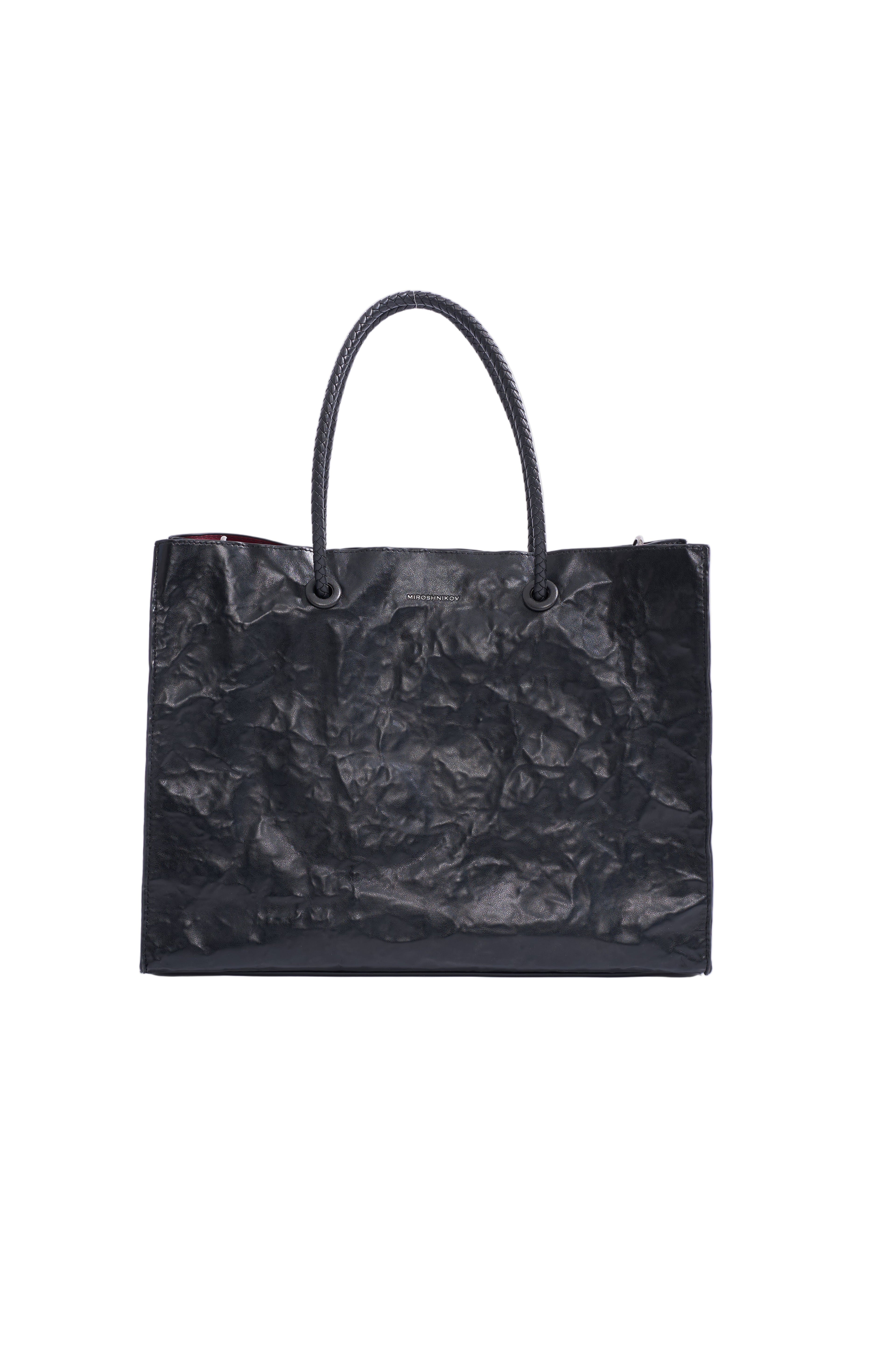 MIROSHNIKOV Large Shopper — Black 1/ Red Interior