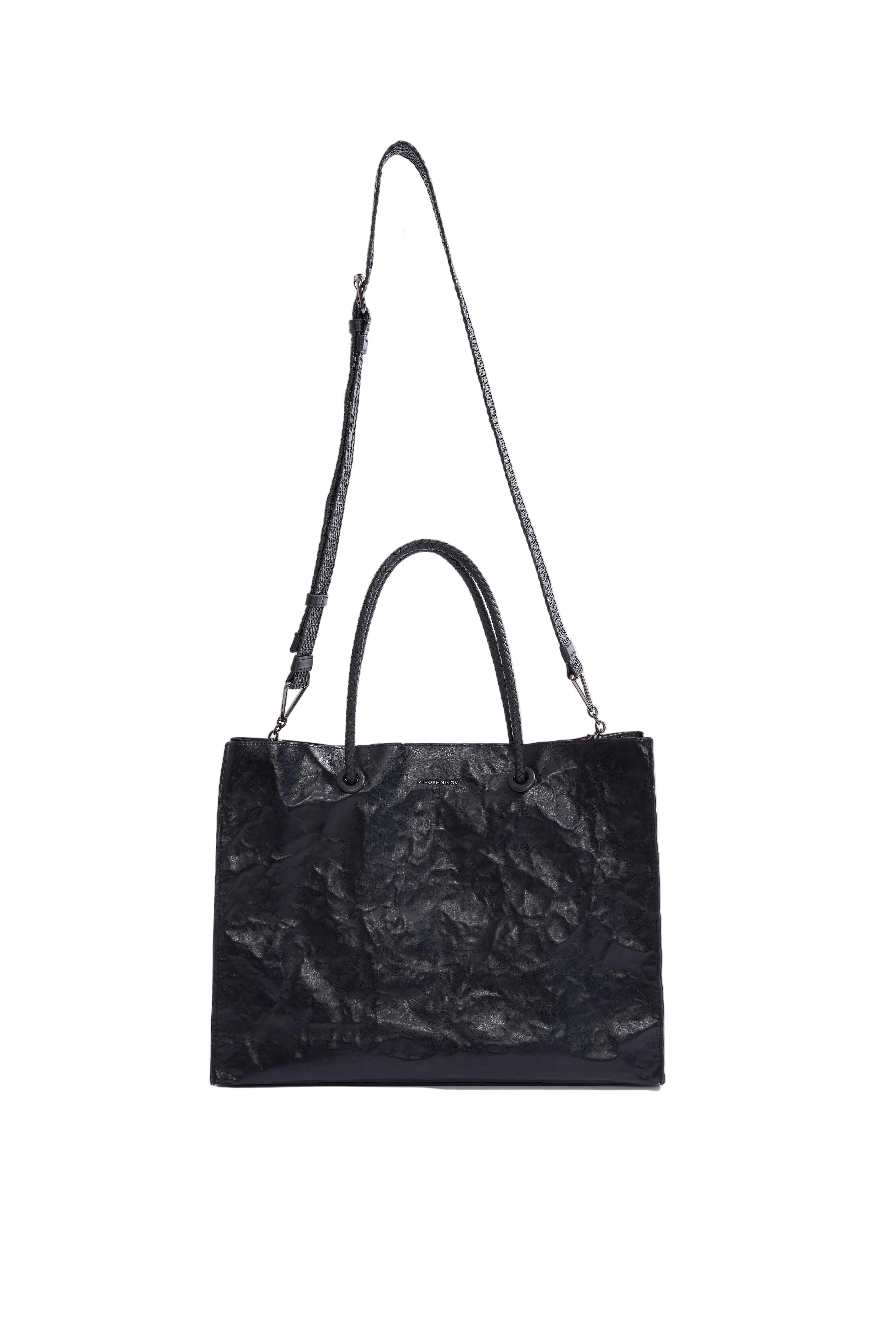 MIROSHNIKOV Large Shopper — Black 1/ Red Interior