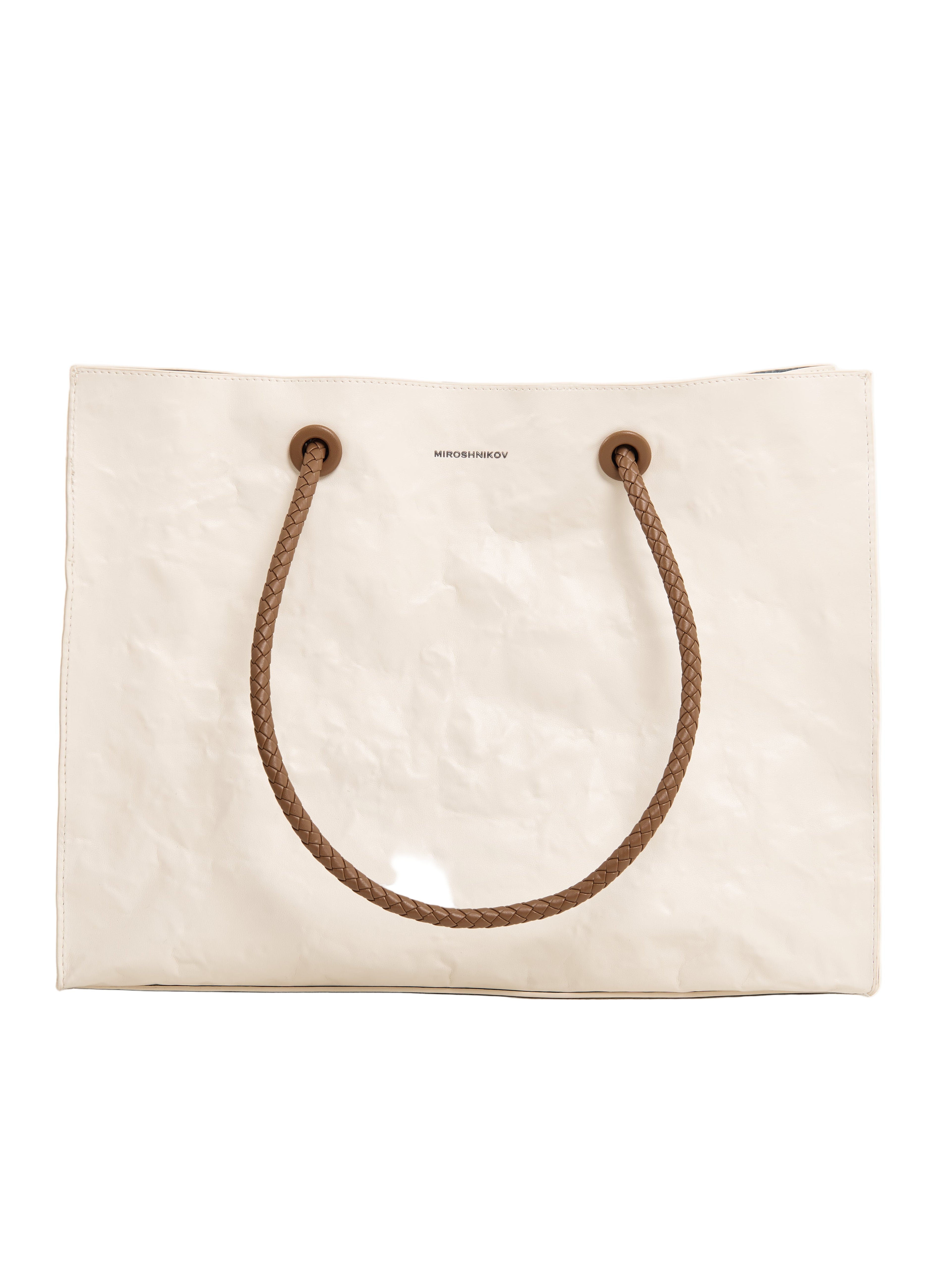 MIROSHNIKOV Large Shopper — White / Ecru
