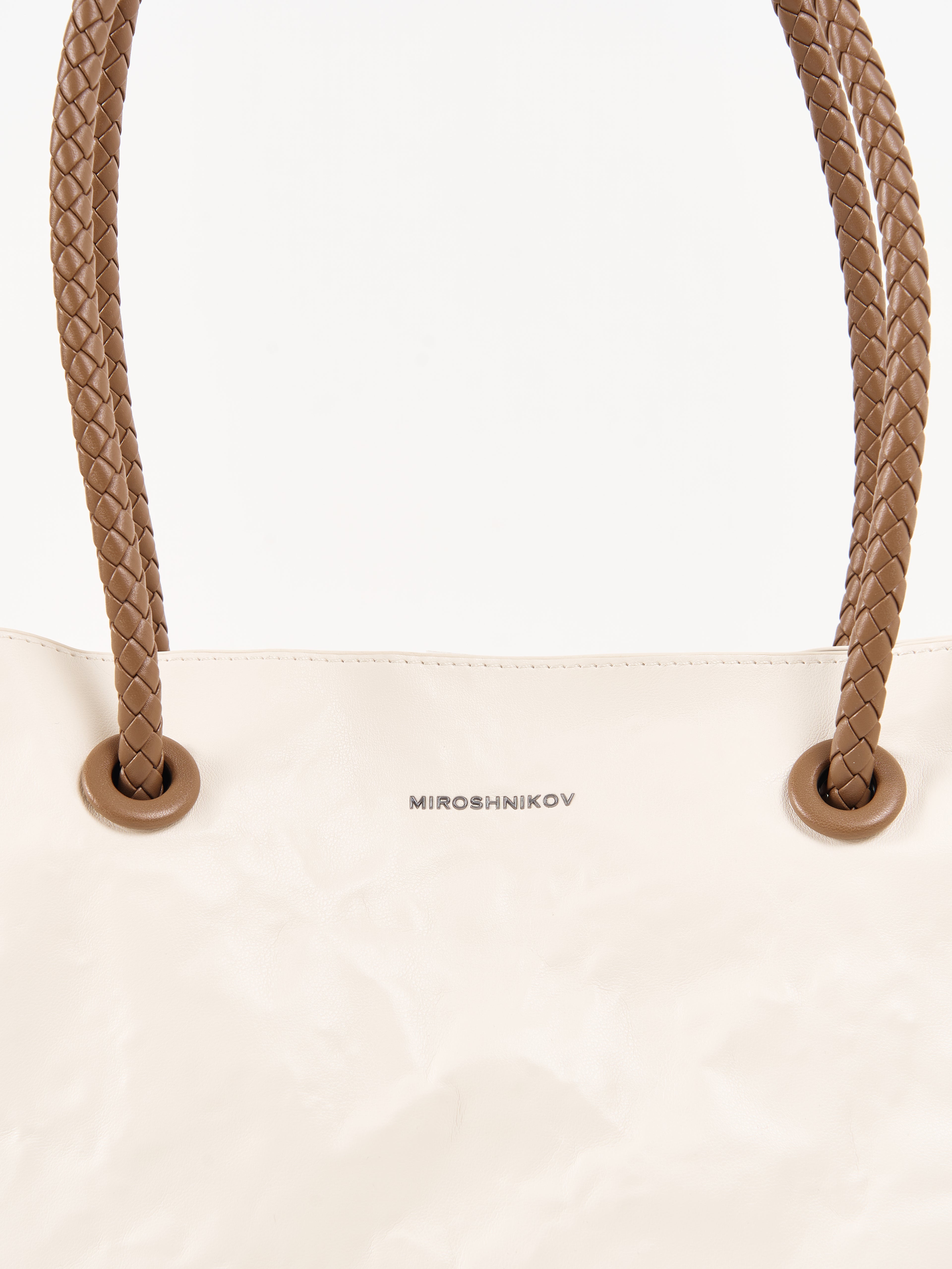 MIROSHNIKOV Large Shopper — White / Ecru
