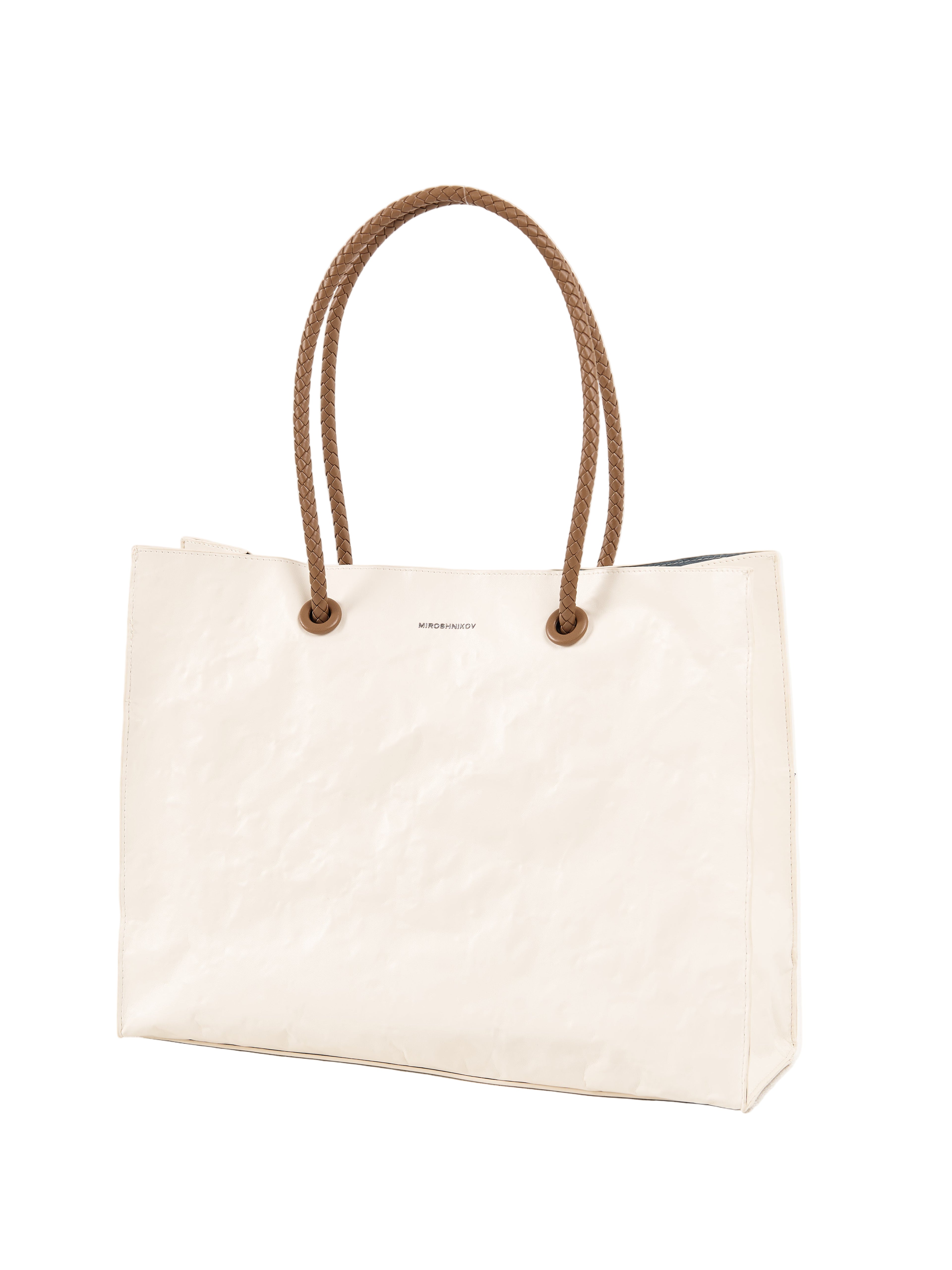 MIROSHNIKOV Large Shopper — White / Ecru