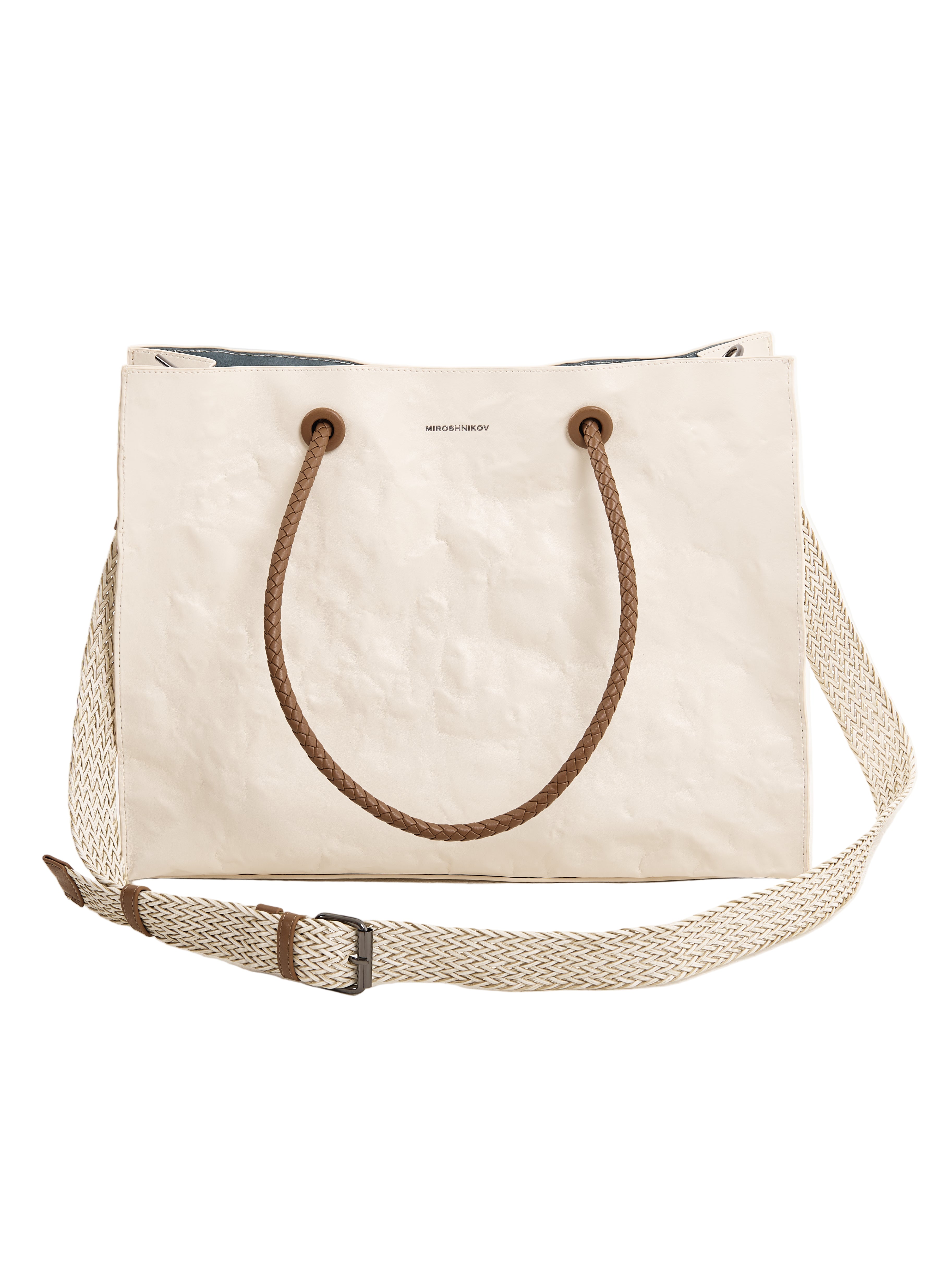 MIROSHNIKOV Large Shopper — White / Ecru