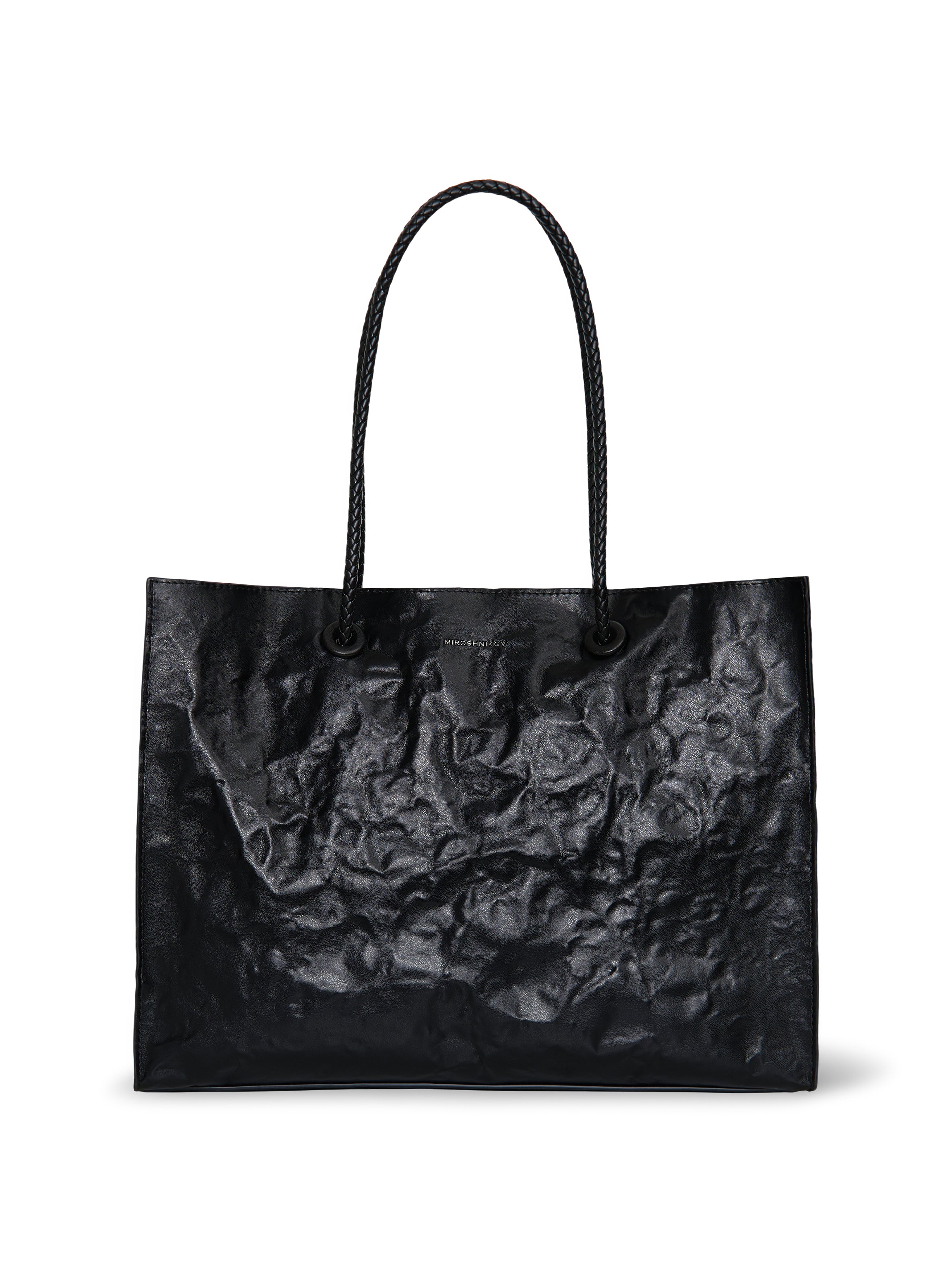 Large Shopper — Black - Leopard Interior
