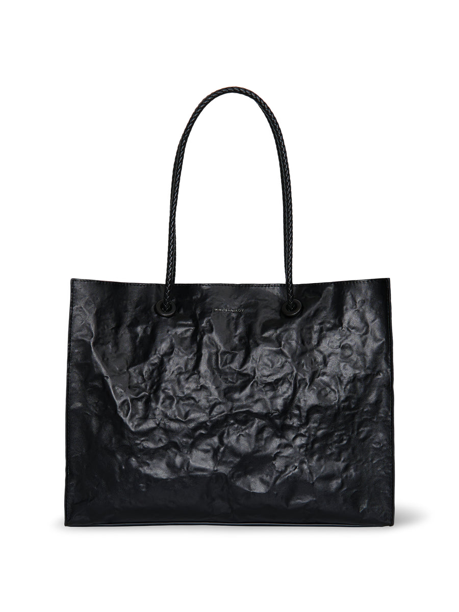 Large Shopper – Black × Leopard Interior