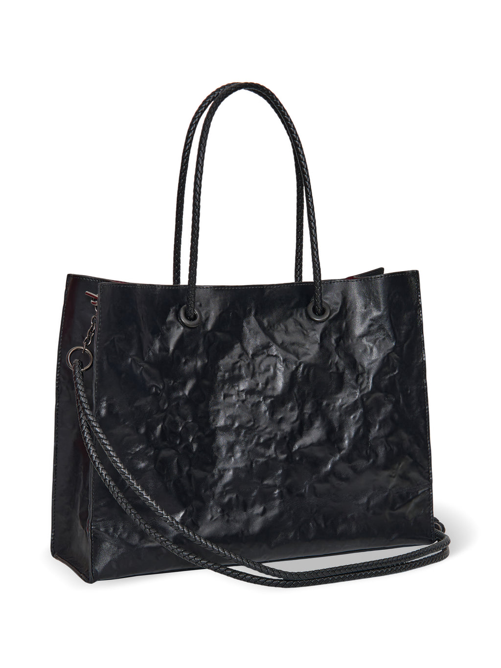 Large Shopper — Black - Leopard Interior