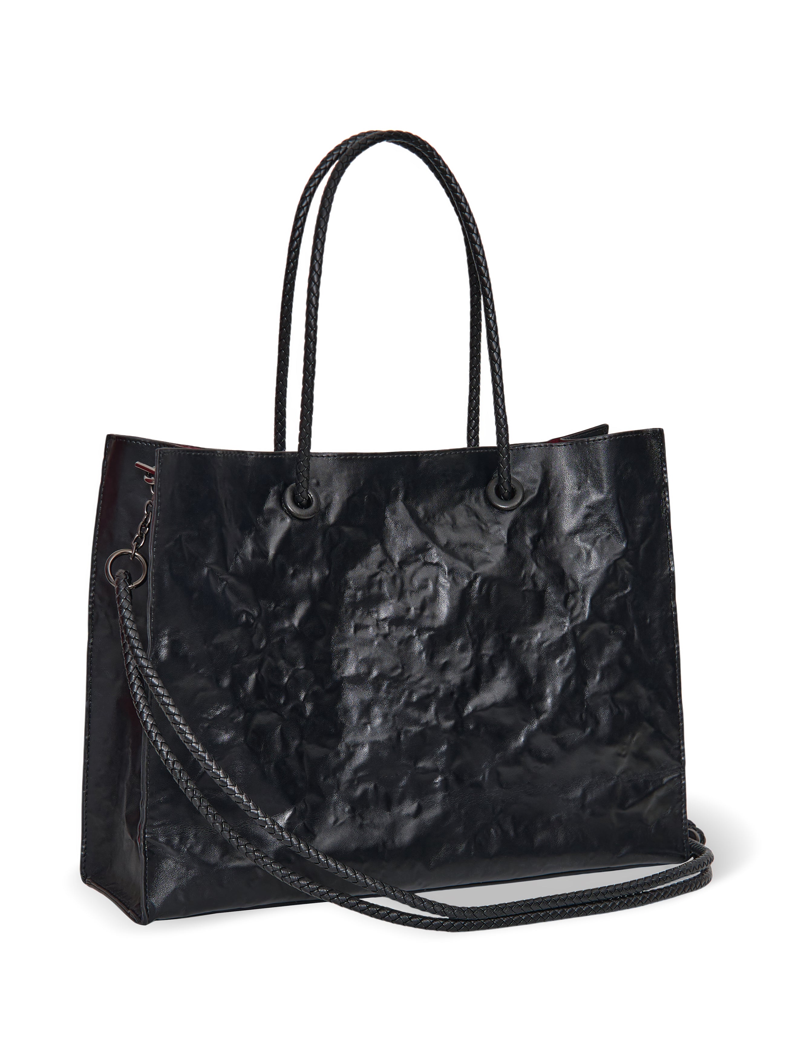Large Shopper — Black - Leopard Interior