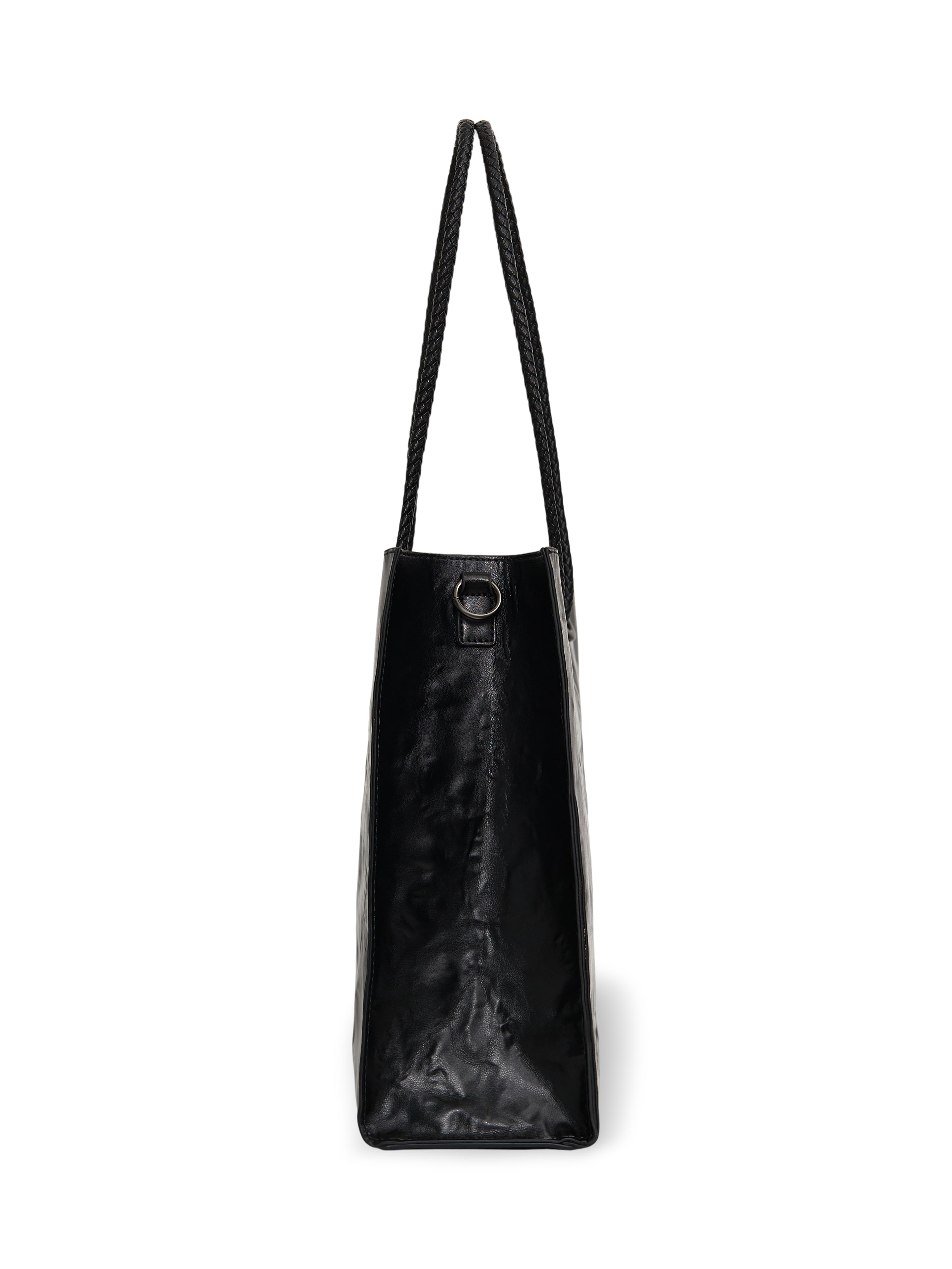 Large Shopper — Black - Leopard Interior