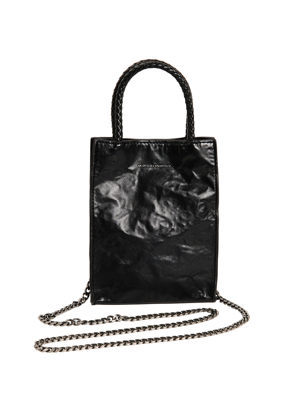 MIROSHNIKOV Mini Shopper — Black 1 / Leopard Interior