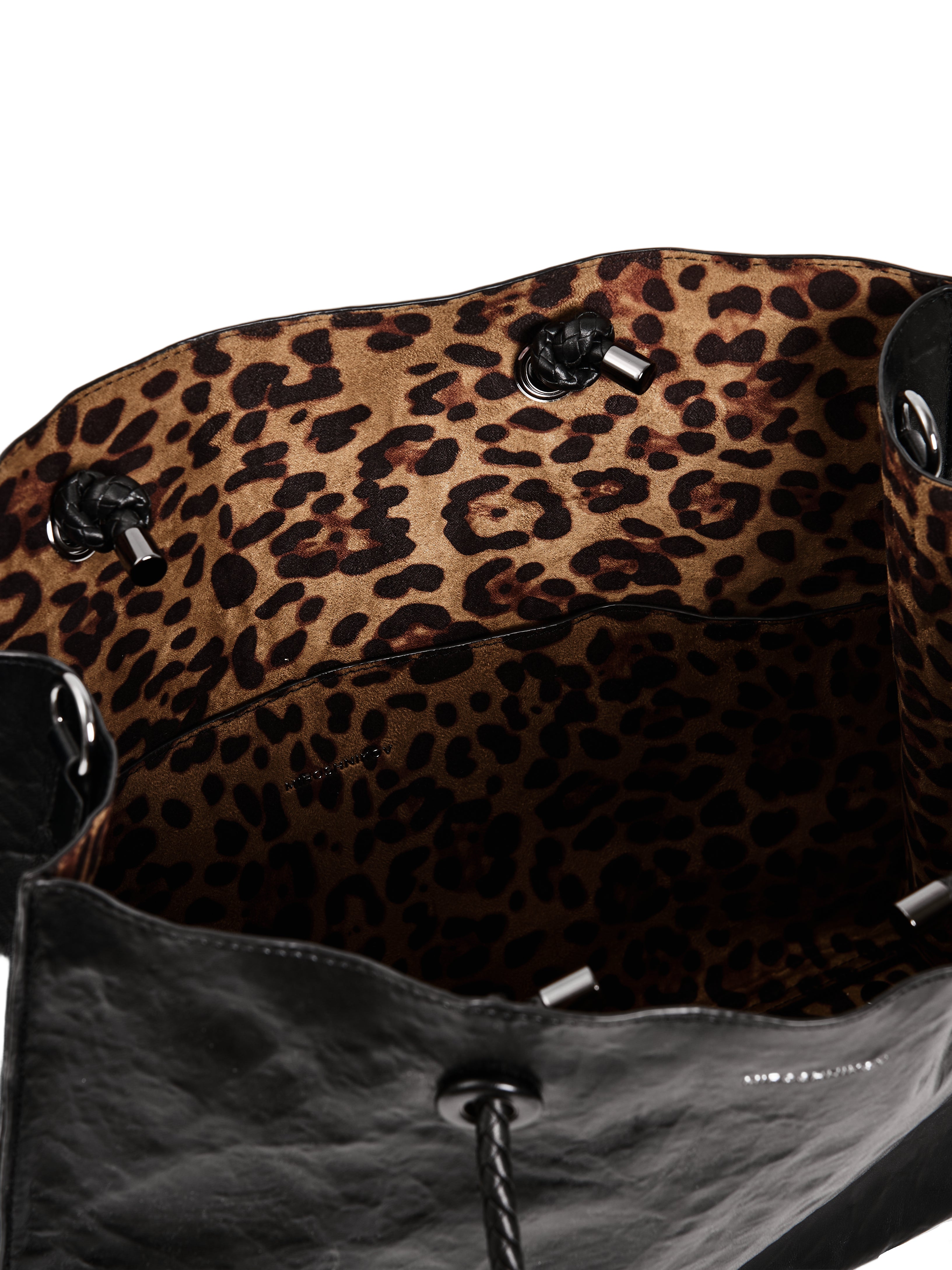 MIROSHNIKOV Large Shopper — Black 2 / Leopard Interior