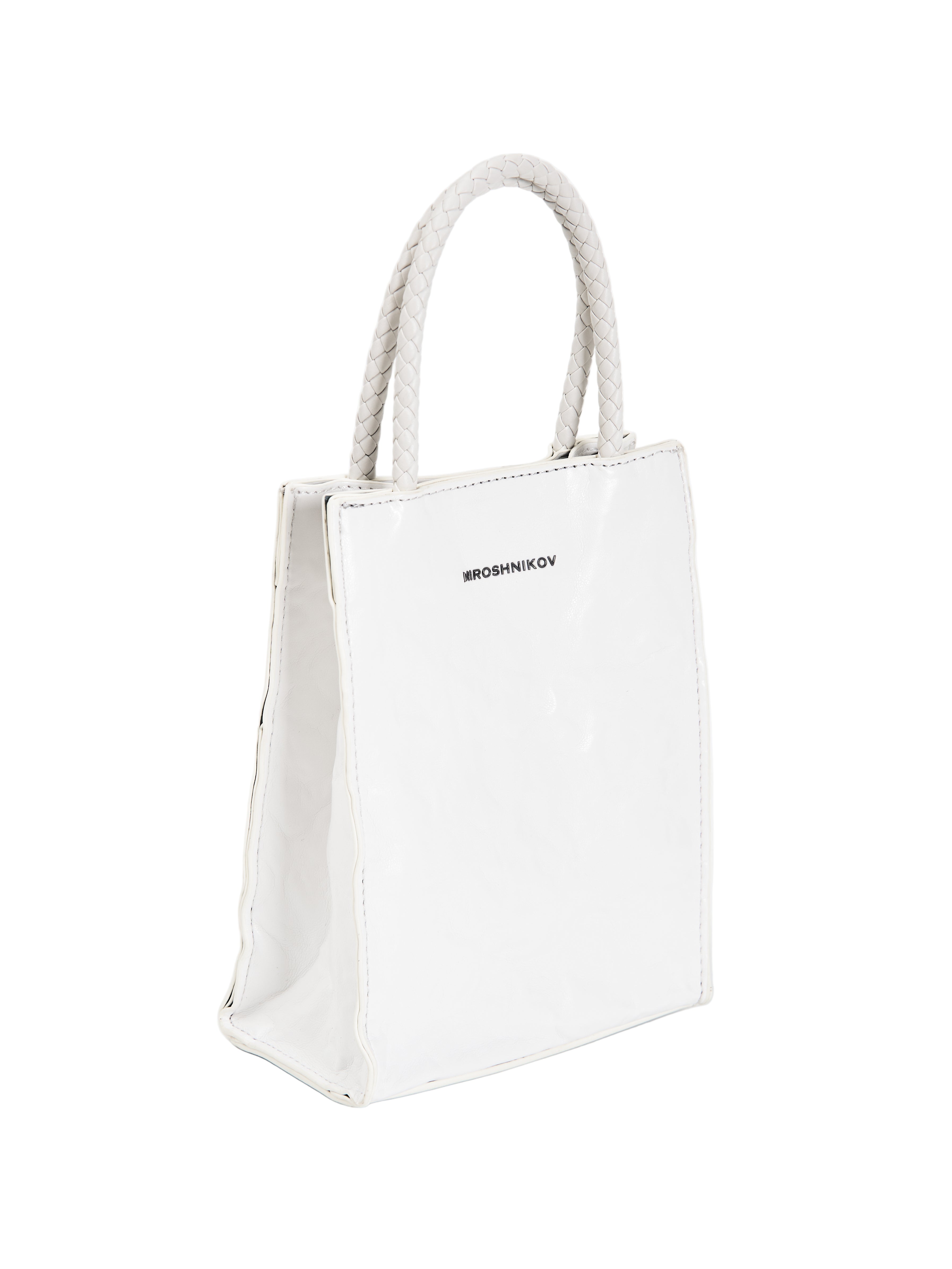 MIROSHNIKOV Mini Shopper — White / Ecru
