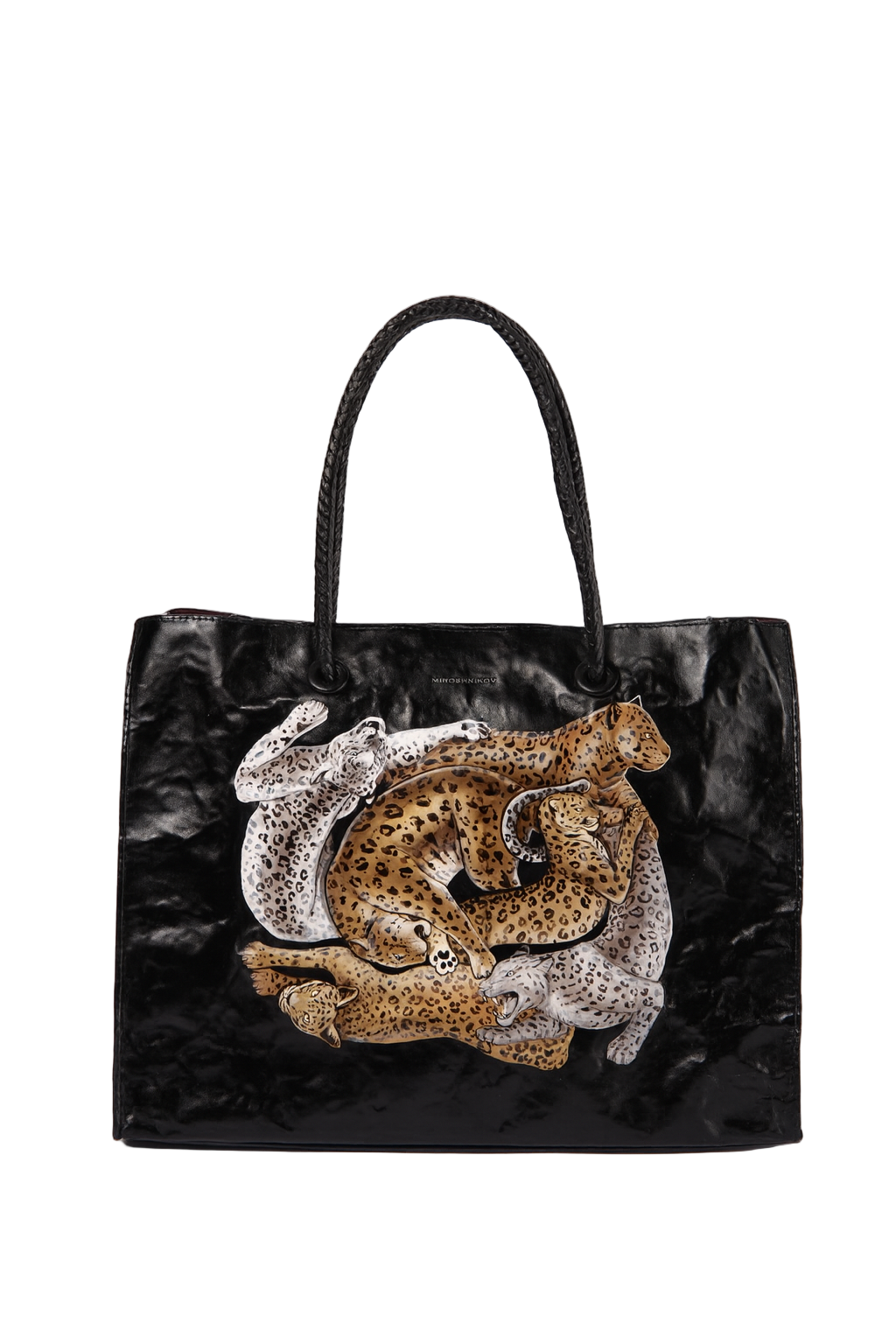 Large Shopper — Black 3/ Leopard Print